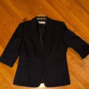 Tahari Black Pinstripe Blazer